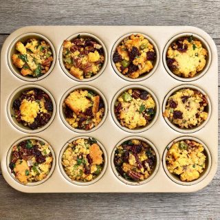 🧡 STUFFING MUFFINS! 🧡
Many of us are still having smaller Thanksgiving 🦃 gatherings this year (us included) and if you’re looking for a stuffing recipe with ALL the fall flavors that’s #vegan to boot, let me recommend my Stuffing Muffins!
These babies are loaded up with:
🧡Pecans
🍒 Dried cherries
🌿 Fresh sage and parsley
💚 Celery
🥖 Cornbread! 
What’s your go-to stuffing? Grab the recipe 👆 And yes, if you want to add some sausage to this, that’s really 😋 too.
PS: These are ideal for an outdoor Friendsgiving celebration!
#thanksgivingrecipes 
#stuffingmuffins 
#stuffingrecipes 
#veganstuffing 
#cornbreadstuffing 
#safeholidays 
#foodsafety 
#tastyvegan 
#thefeedfeedvegan 
#freshsage 
#covidholiday
#outdoorthanksgiving 
#friendsgivingdinner
#portionsize
