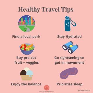 🏃‍♀️ HEALTHY TRAVEL TIPS 🍦 
I know some folks are wrapping up their summer right now, but my vacay JUST started 😁 In case you’re fitting in one last trip, here are my top tips for #healthytravel 
You don’t need to stick to the same routine you have at 🏡 it’s good to change things up! The main things is stay active, prioritize 😴, keep getting plenty of 🍉 & 🥗 and of course, have 🤩 and enjoy some local treats 
🥐🥨🥞🍔🌮🍟🍰🍡🍿🥧
And remember to squeeze as much 🤩 out of summer as possible! 
#healthybalance 
#healthytravel 
#getyourfruitsandveggies 
#prioritizesleep 
#lifeinbalance 
#vacayvibes