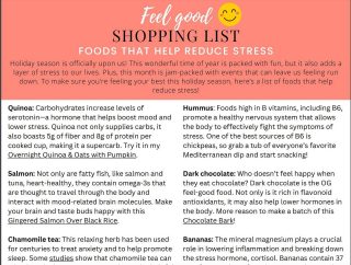 FOODS TO FIGHT🎄STRESS 
Anyone stressed? 🙋🏻‍♀️ Let me guess—your to-do list is a mile long, you’ve got work projects to finish up, and there are still 🎁 to buy and wrap. And because you e been so busy, maybe you haven’t been able to fit in your usual 🏃‍♀️ workouts. 
If this all sounds too familiar, you need my December Feel Good Shopping 🛍️ List, which highlights foods that fight stress. Get a peek at the list here and then grab the link 👆 to download it for free. Consider it a small token 🎁 of my appreciation for all of your support this year 🙏 
How are you feeling as we head into 2023?
#foodsthatfightstress
#cortisol 
#serotonin 
#goodmoodfood 
#holidaystress 
#feelbetterfood