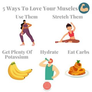 5 WAYS to ❤️ YOUR MUSCLES 💪🏽 
It’s #nationalheartmonth and guess what—your ❤️ is a muscle. And no, you can’t stretch it like you can stretch your other 💪🏽 but all these other tips apply. Plus, every time you use the other gorgeous 🤩 muscles on your bod (calves, 💪🏽, triceps, glutes 🍑, quads), you are also putting that ❤️ muscle to work 👍 
So LOVE 💕 your muscles by doing these 5 things:
Use them for at least 30 min/day. And do a combo of strength training & cardio: 🏃‍♀️ 🚴 💃🏽 🏋🏼‍♀️ 🧘🏻‍♀️ Walking 🚶‍♀️ is awesome too!
Stretch them: I know it’s hard to take extra time after a workout to stretch, but it doesn’t just feel good 😊 it’s actually essential for maintaining #flexibility and #rangeofmotion 
Get potassium: this mineral is used by every cell in your body. It’s an #electrolyte and it is vital for the health of your ❤️ Plus, it signals your 💪🏽 to contract properly. Muscles will cramp and feel weak without enough #potassium. Foods rich in potassium are 🍌 🥔 raisins, dried apricots, spinach, 🥛 lentils + 🍣 
Hydrate 💦: Being dehydrated just 2-3% can translate to poor performance during your workout 🏋🏼‍♀️ If you’re dehydrated your body can’t transport nutrients to your 💪🏽 making exercise feel much harder (who needs that?). Drink up before, during and after exercise. Hydrate with 💦 smoothies, hydrating foods 🍉 and yes— 🫖 + ☕️ count too 😊
Eat carbs 🥖: I know #protein gets all the attention when it comes to 💪🏽 but CARBS are super important too. They’re partially converted to glycogen, which is stored in 💪🏽 and is used to power 💥 your workouts. Focus on carbs that also provide fiber, like whole grain 🥣, 🥖 🍝 and get plenty of fruit 🍎 🍐 🍓 Dairy 🥛 is another nutrient-rich way to get carbs 😋
How are you going to 💕 your muscles today? 
#useyourmuscles 
#flexibility 
#heartmonth 
#stretchingexercises 
#dailymovement 
#potassiumrichfoods 
#hydrationtips 
#everydayathlete 
#carbsarelife 
#carbsaregood 
#ognutrition
#carblover 
#loveyourmuscles 
#glycogen